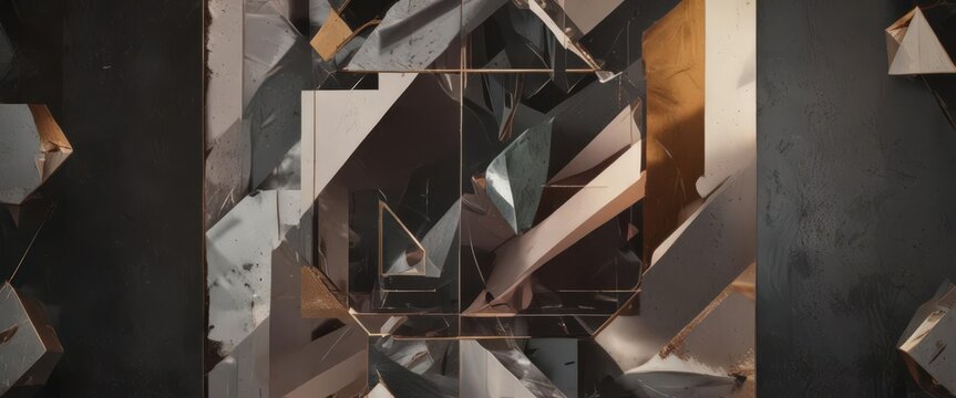 Abstract geometric photo collage, customizable layout for image inserts and decorative elements , photography, art, layout