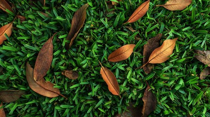 Grass with Dry Leaves Texture : Suitable for Be Used as Background and Content in Any Project (Print, Graphic Design, Blog Posts, Social Media Posts or Website Related to Environment Theme)