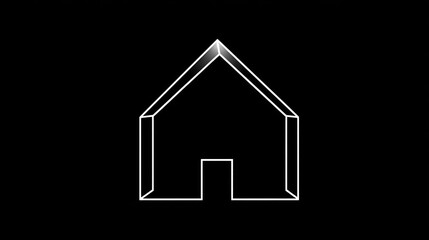 An abstract house shape formed from a series of colorful wavy lines is an innovative real estate concept, modern architecture, or an environmentally friendly company.