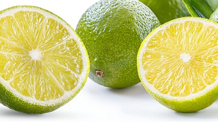 Limes Freshly Cut Juicy Green Fruit