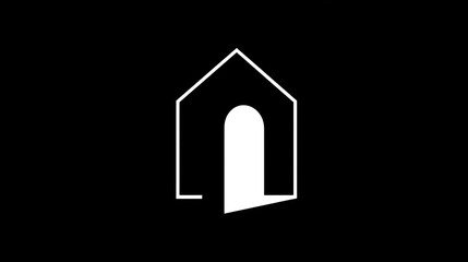 An abstract house shape formed from a series of colorful wavy lines is an innovative real estate concept, modern architecture, or an environmentally friendly company.