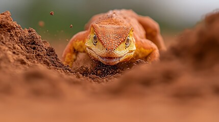 Lizard Digging in Dirt
