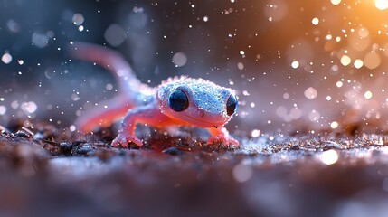 Lizard with Bokeh Effect