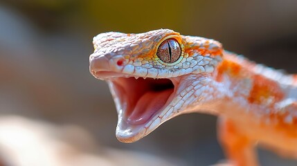 Lizard with Open Mouth