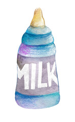 Babys Watercolor Feeding Bottle For baby shower graphics