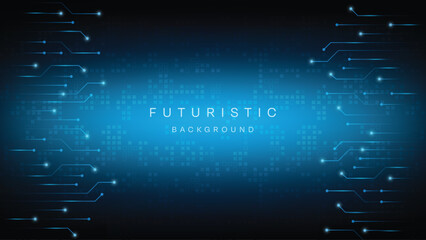 Blue Futuristic Circuit Abstract technology background Hi-tech system concept vector illustration