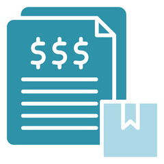 Bill Payment dual tone blue color, mini illustration icon. use for modern concept, print, UI, UX kit, web and app development. Vector related to sales, logistic and ecommerce