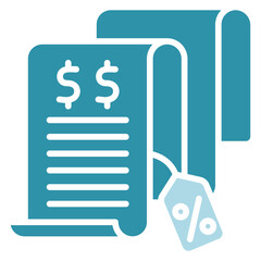 Bill Payment dual tone blue color, mini illustration icon. use for modern concept, print, UI, UX kit, web and app development. Vector related to sales, logistic and ecommerce