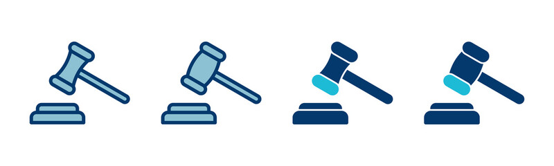 Gavel icon vector isolated on white background. Hammer icon vector. Judge Gavel Auction Icon Vector. Bid