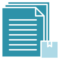 Obraz premium Document dual tone blue color, mini illustration icon. use for modern concept, print, UI, UX kit, web and app development. Vector related to sales, logistic and ecommerce