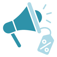 Promotion dual tone blue color, mini illustration icon. use for modern concept, print, UI, UX kit, web and app development. Vector related to sales, logistic and ecommerce