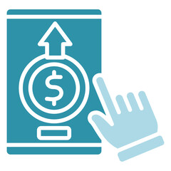 Money Send dual tone blue color, mini illustration icon. use for modern concept, print, UI, UX kit, web and app development. Vector related to sales, logistic and ecommerce