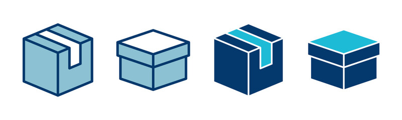 Box icon vector isolated on white background. Cardboard box, packaging open. Box vector icon