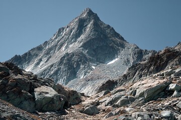 Majestic Mountain Climb High Altitude Nature Photography Rocky Terrain Dramatic View Adventure