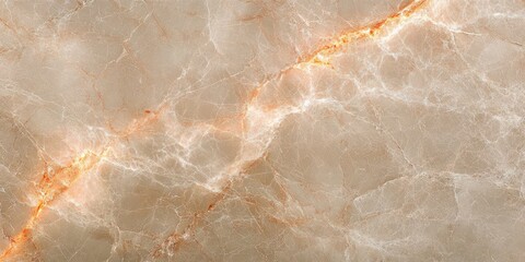 Fototapeta premium close-up of a smooth beige marble surface with natural white and orange veining patterns creating an elegant textured look