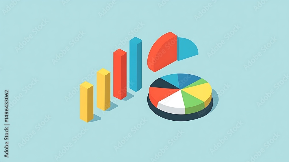 Poster isometric charts graphs data.