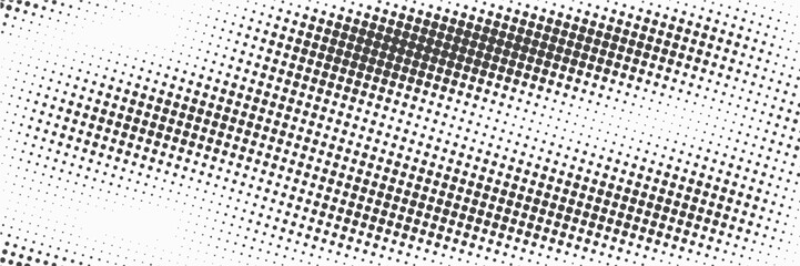 Grunge halftone gradient background. Faded grit noise texture. White and black sand wallpaper. Retro pixelated backdrop. Anime or manga style comic overlay. Vector