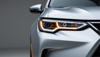 Fototapeta premium Innovative car design showcase automotive industry vehicle close-up studio environment side view modern aesthetics