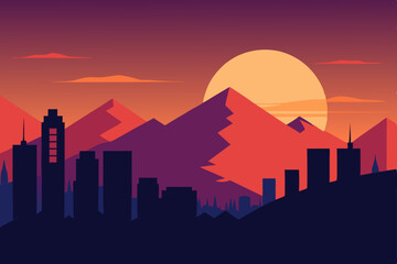 Fototapeta premium city at sunset