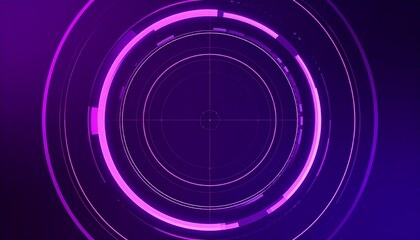 Obraz premium Abstract neon circle on a digital interface, modern graphic design elements