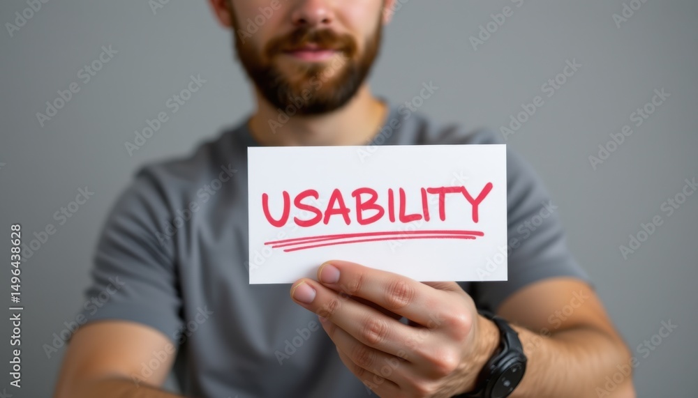 Poster enhancing usability in user experience design office space informational content professional enviro
