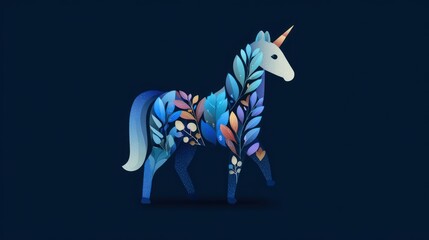 Minimalist unicorn logo with colorful appearance gives an interesting, special, or transformative artistic impression for various branding purposes in business.