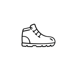 Hiking Shoes Line Style Icon Design
