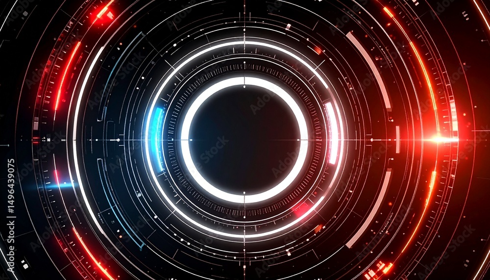 Poster a mesmerizing futuristic circular design, exuding technology and innovation. the image features conc