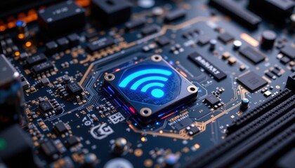 Exploring wireless technology innovations circuit board digital close-up tech environment macro view modern connectivity