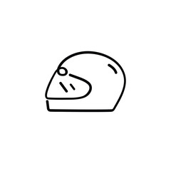 Racing Helmet Line Style Icon Design