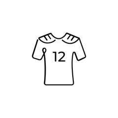 Rugby Jersey Line Style Icon Design