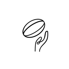 Rugby Line Style Icon Design
