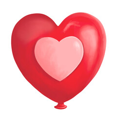 Red Love Balloon 3D Realistic Rendering for Valentine and Birthday Celebration Decor