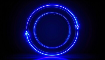 A Glowing neon circle on dark background