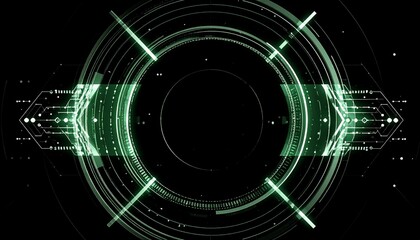 Fototapeta premium Futuristic green digital target, highlighting technology and innovation