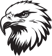 Black Bald Eagle Head Silhouette Vector
Vector silhouette of a bald eagle in black. Ideal for USA symbols, nature art, bird lovers, wildlife graphics, and outdoor-themed projects.