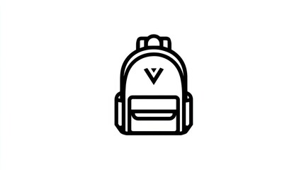 Minimalist abstract elements trendy patterned line backpack has colorful gradient symbolizes adventure, travel, or exploration of young people.