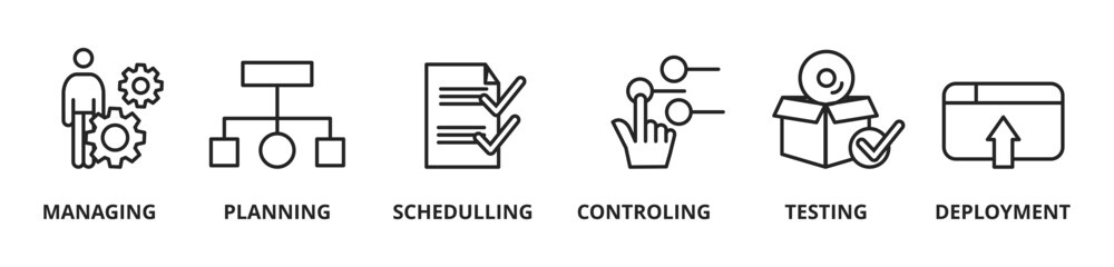 process, icon, devops, scrum, data, software, computer, testing, technology, schedule, background, vector, business, banner, illustration, concept, digital, communication, internet, sign, tools, picto
