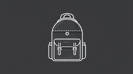 Minimalist abstract elements trendy patterned line backpack has colorful gradient symbolizes adventure, travel, or exploration of young people.