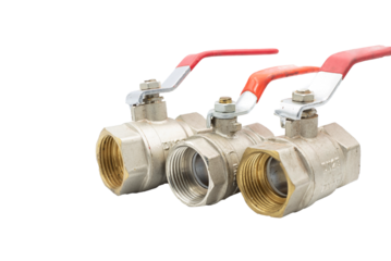 Stainless ball valve two way. Water valve isolated on white background