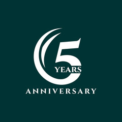 5th logo design, 5th anniversary logo design, vector, symbol, icon