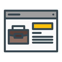 Obraz premium Online Portfolio. This is a vector single icon with a filled outline style. Suitable for any purpose, such as website design, mobile app design, logo design, pattern design, etc.