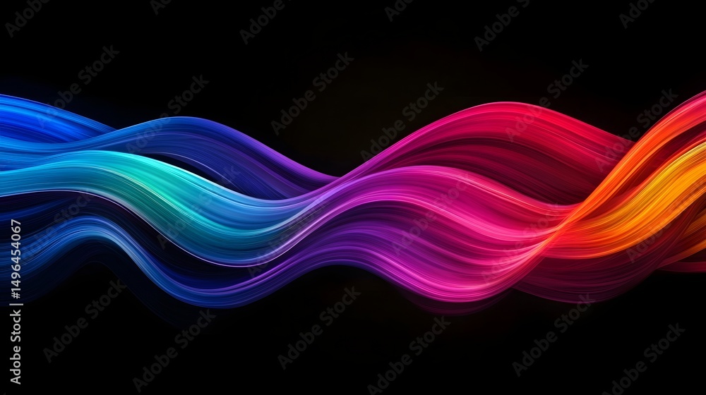 Poster vibrant motion lines in a spectrum of colors