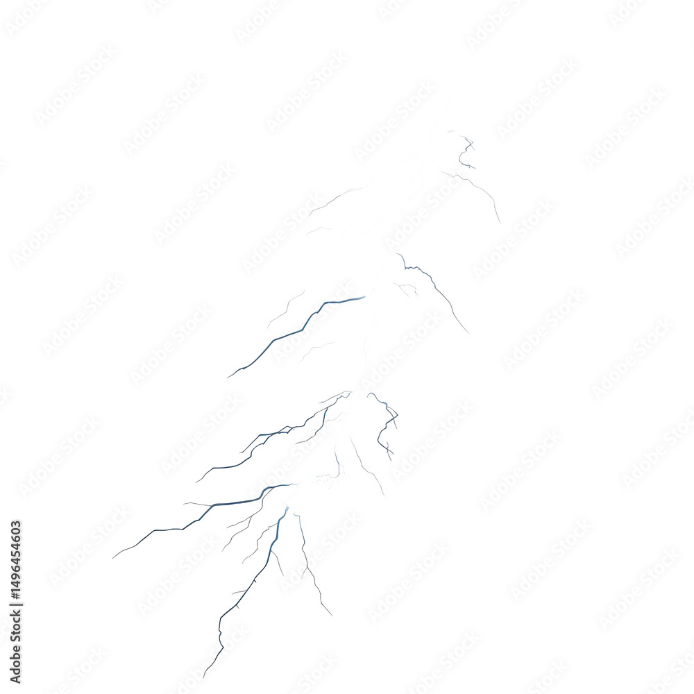 Aufkleber lightning bolt isolated on transparent background creating a striking visual effect, lightning isola