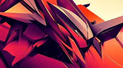 Abstract Red Geometric Design. (1)