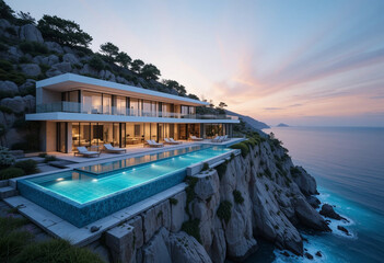 Ultra-Modern Luxury Cliffside Mansion with Infinity Pool and Ocean View