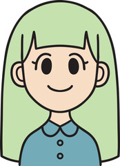 Woman Icon Profile Avatar in Casual Clothes Recolorable
