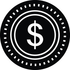 coin with dollar symbol icon vector illustration