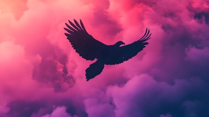 Fototapeta premium Majestic phoenix soaring through a vibrant cosmic galaxy