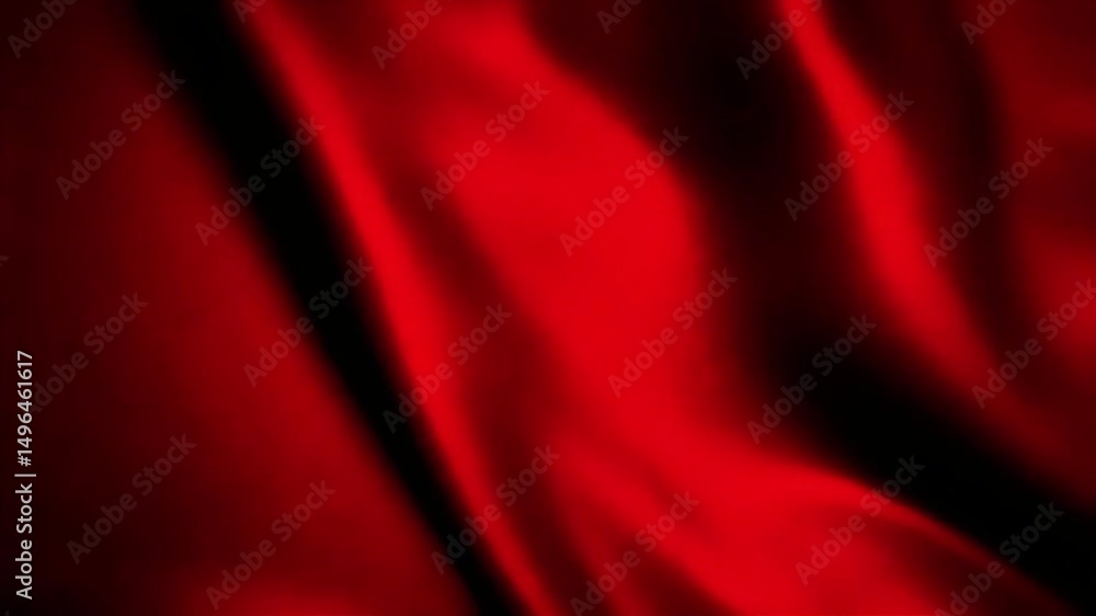Poster Flowing Crimson: Animated Red Fabric with Dynamic Folds and Shadow Play